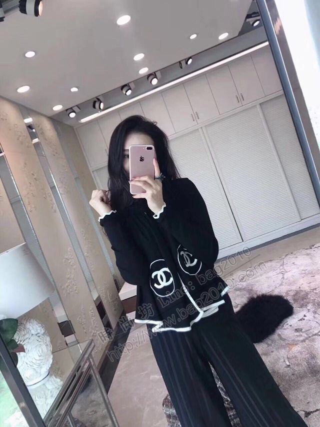 CHANEL圍巾 黑色圓圈 香奈兒爆款純色長款白色女圍巾  llwj6460